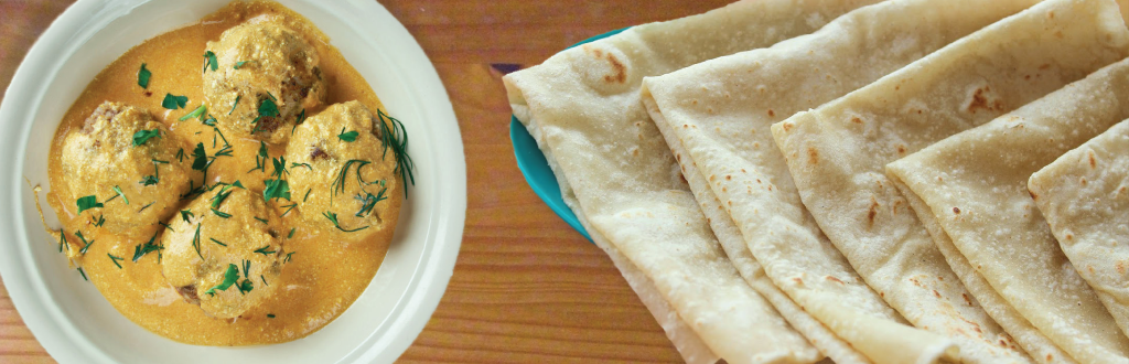 malai kofta with rumali roti