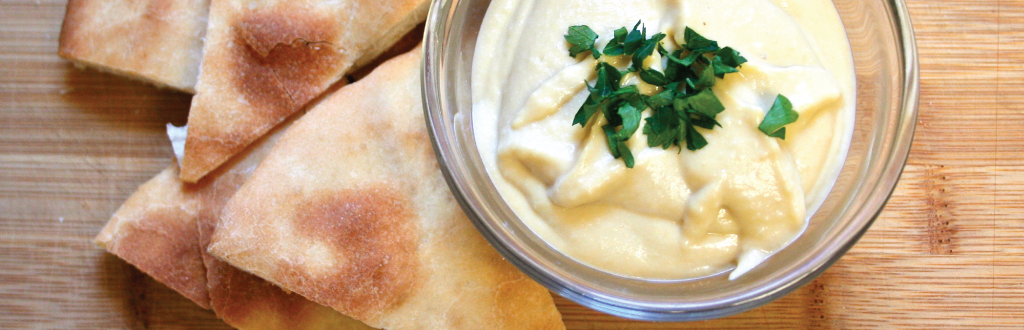 yalla yalla pita bread with hummus