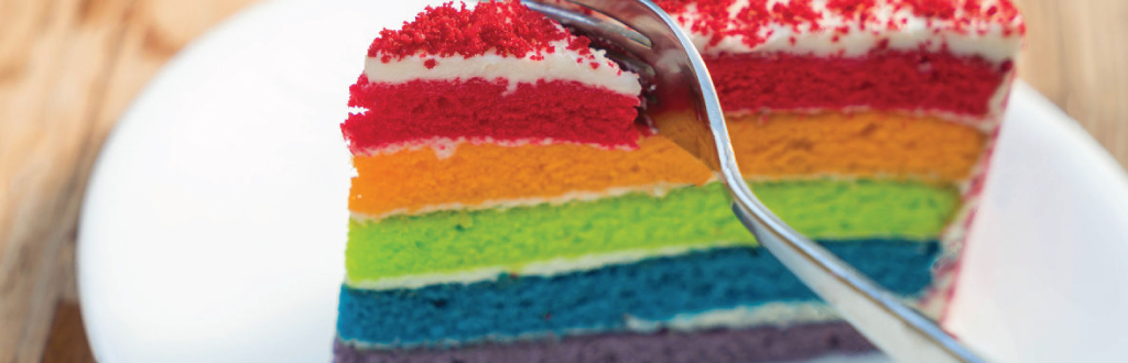 rainbow cake all the perks espresso cafe navrangpura